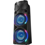 Panasonic SC-TMAX50 bezdrôtový párty reproduktor (2000W, 2 x 20 cm subwoofery, AIRQUAKE BASS, Karaoke, DJ Jukebox, lokálny prednastavený ekvalizér), čierny