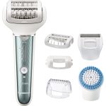 Panasonic ES-EL8C epilátor so 7 nástavcami pre starostlivosť o celé telo (širšia, pohyblivá hlava, 60 pinzet, 3 rýchlosti, mokrá/suchá), biela a modrá