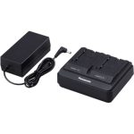 Panasonic AG-BRD50 dvojitá nabíjačka batérií (pre batérie série AG-VBR, VW-VBD55 a VW-VBG6, funkcia rýchleho nabíjania), čierna
