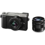 Panasonic DMC-GX80W Lumix - bezzrkadlovka digital + H-FS12032 12-32mm, F3.5-5.6 + H-FS35100 35-100mm, F4.0-5.7 (16MP, 4K, Dual I.S., LVF), strieborná