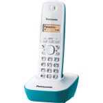 Panasonic KX-TG1611 bezdrôtový telefón DECT (ľahko použiteľný, telefónny zoznam 50 vstupov, podsvietený LCD displej, hodiny, budík), biela a modrá