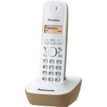 Panasonic KX-TG1611 bezdrôtový telefón DECT (ľahko použiteľný, telefónny zoznam 50 vstupov, podsvietený LCD displej, hodiny, budík), biely a béžový