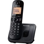 Panasonic KX-TGC210 digitálny bezdrôtový telefón (režim ECO, nechcené blokovanie hovorov, telefónny zoznam pre 50 mien a čísel), čierny