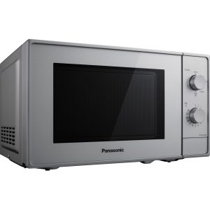 Panasonic NN-E22 mikrovlnná rúra (20 l, 800 W, 5 nastavení výkonu, prevádzka 2 gombíkov, priemer sklenenej otočnej platne 255 mm), striebro