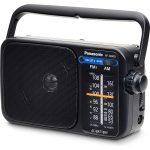 Panasonic RF-2400 prenosné FM/AM rádio s digitálnym tunerom (jednoduché a stabilné ladenie, veľká mierka s gombíkom, 10 cm reproduktor s plným rozsahom), čierna