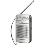 Panasonic RF-P50 ručné FM/AM rádio s digitálnym tunerom (jednoduché a stabilné ladenie, veľké rozmery s gombíkom, 5,7cm reproduktor, batéria), strieborné