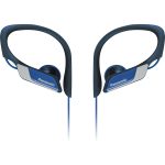 Panasonic RP-HS34 športové klipové slúchadlá (káblové, 14,3 mm ovládače, 10 Hz-25 kHz, vodotesný IPX2, nastaviteľný pánt), modré