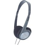 Panasonic RP-HT010 ľahké slúchadlá na uši káblové (penové náušníky, ergonomická čelenka, systém XBS), sivé