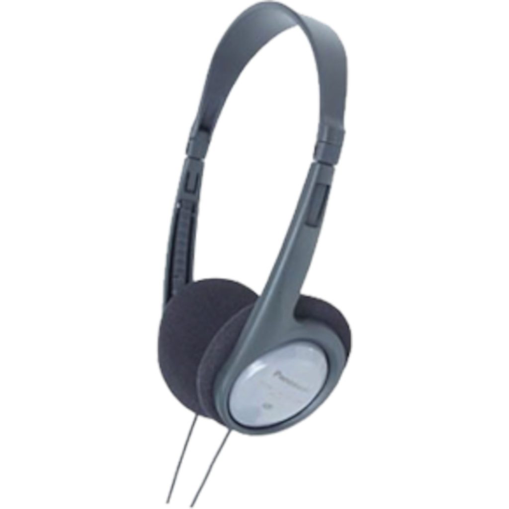 Back to School 2026 3 Panasonic RP-HT090 ľahké káblové slúchadlá na uši (5m kábel s ovládaním hlasitosti, 30 mm ergonomická čelenka vodiča, systém XBS), sivá