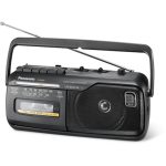 Panasonic RX-M40 digitálny tuner na rádiový magnetofón s AFC (jednoduché a stabilné ladenie FM 87-108MHz, AM 520-1730kHz, veľká mierka s gombíkom), čierna