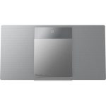 Panasonic SC-HC410 kompaktný mikro Hi-Fi systém s vesmírnym ladením (CD, Bluetooth, FM rádio, AUX, USB, AUX-IN Auto Play, 8 cm reproduktory s plným rozsahom), strieborná