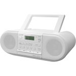 Panasonic RX-D552 prenosný vysokovýkonný rádiový prijímač DAB+ 20W (CD, Bluetooth, USB, 8cm reproduktory, zosilňovač zvuku, batéria), biely