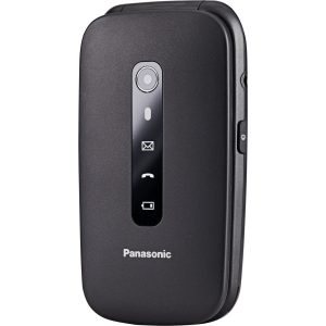Panasonic KX-TU550 senior vyklápací telefón (2,8" veľký displej, 1,2 MP fotoaparát, Clear Voice VoLTE, prioritné hovory, hlasný odposluch), čierny