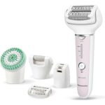 Panasonic ES-EY80 epilátor, 5 nástavcov (dvojité disky so 60 pinzetami, flexibilná široká hlava, wet & dry, čistiaca kefa), ružová