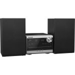 Panasonic SC-PM270 mikrosystém Panasonic s CD, FM rádiom a Bluetooth (20W, 10 cm reproduktorový systém s bassreflexovým portom, Bluetooth Remaster), strieborný