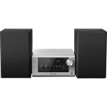 Panasonic SC-PM702 CD mikrosystém s FM rádiom (DAB+, 80W, Bluetooth, USB, 2-pásmový reproduktorový systém, Sound Remastering, Bass Control), strieborný