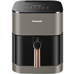 Panasonic NF-CC500 teplovzdušná fritéza bez tuku 1450 W, 5 l (sklený priezor s osvetlením, jemná para, LCD displej, dotykové ovládanie), zelenošedá