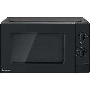 Panasonic NN-SM22QB kompaktná mikrovlnná rúra (800W, 5 úrovní výkonu, otočný tanier s priemerom 255 mm, ovládanie otočným voličom), čierna