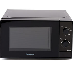 Panasonic NN-SM22RB kompaktná mikrovlnná rúra (800W, 5 úrovní výkonu, otočný tanier s priemerom 255 mm, ovládanie otočným voličom), čierna