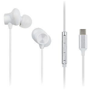 Panasonic RP-TCM225 sluchátka do uší USB-C (10mm meniče, vstavaný mikrofón a diaľkové ovládanie, kábel 1.2, 3 veľkosti), biele