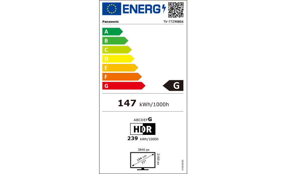 Panasonic TV-77Z90BE6 Panasonic TV-77Z90BE6 OLED TV s inovatívnym systémom Premium Fire TV 4K HDR 77" (DVB-T2/HEVC, Master OLED Pro, procesor HCX Pro AI MK II, Dolby Atmos) 41 Energy label