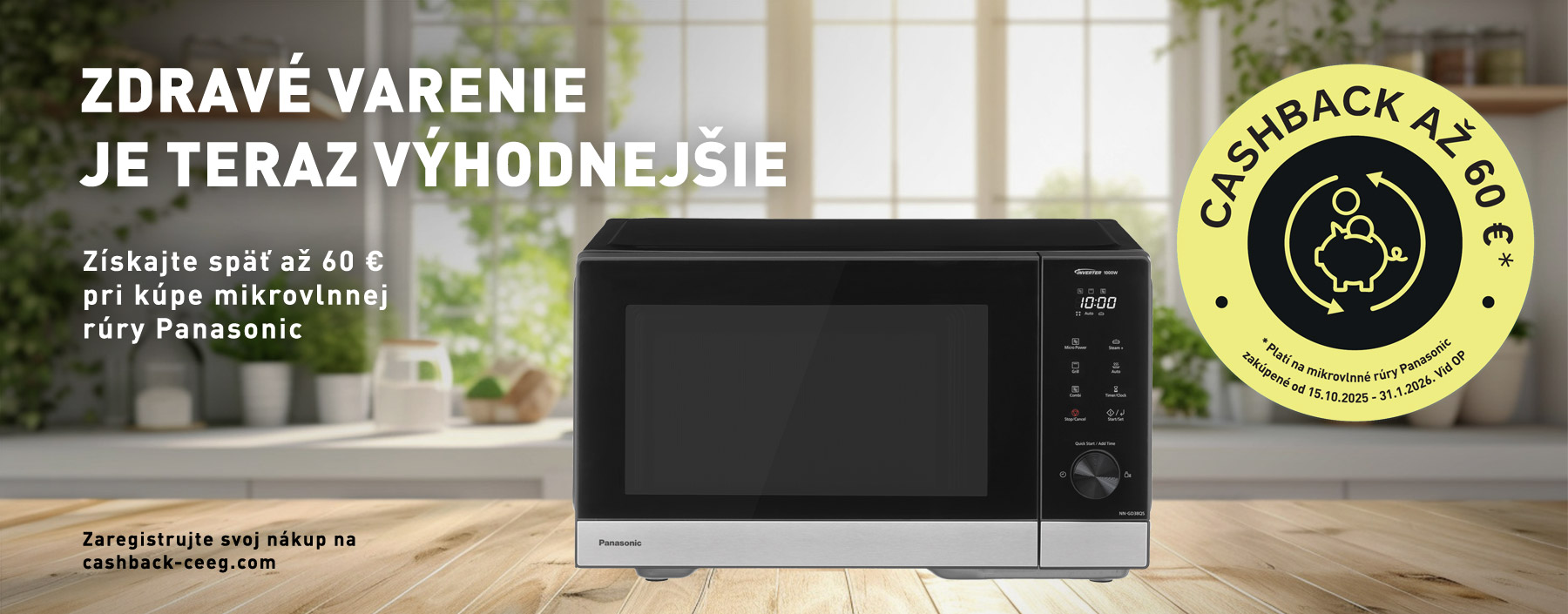 Cashback Mikrovlnné rúry 2025 1 PANASONIC CASHBACK 2025 1800x705